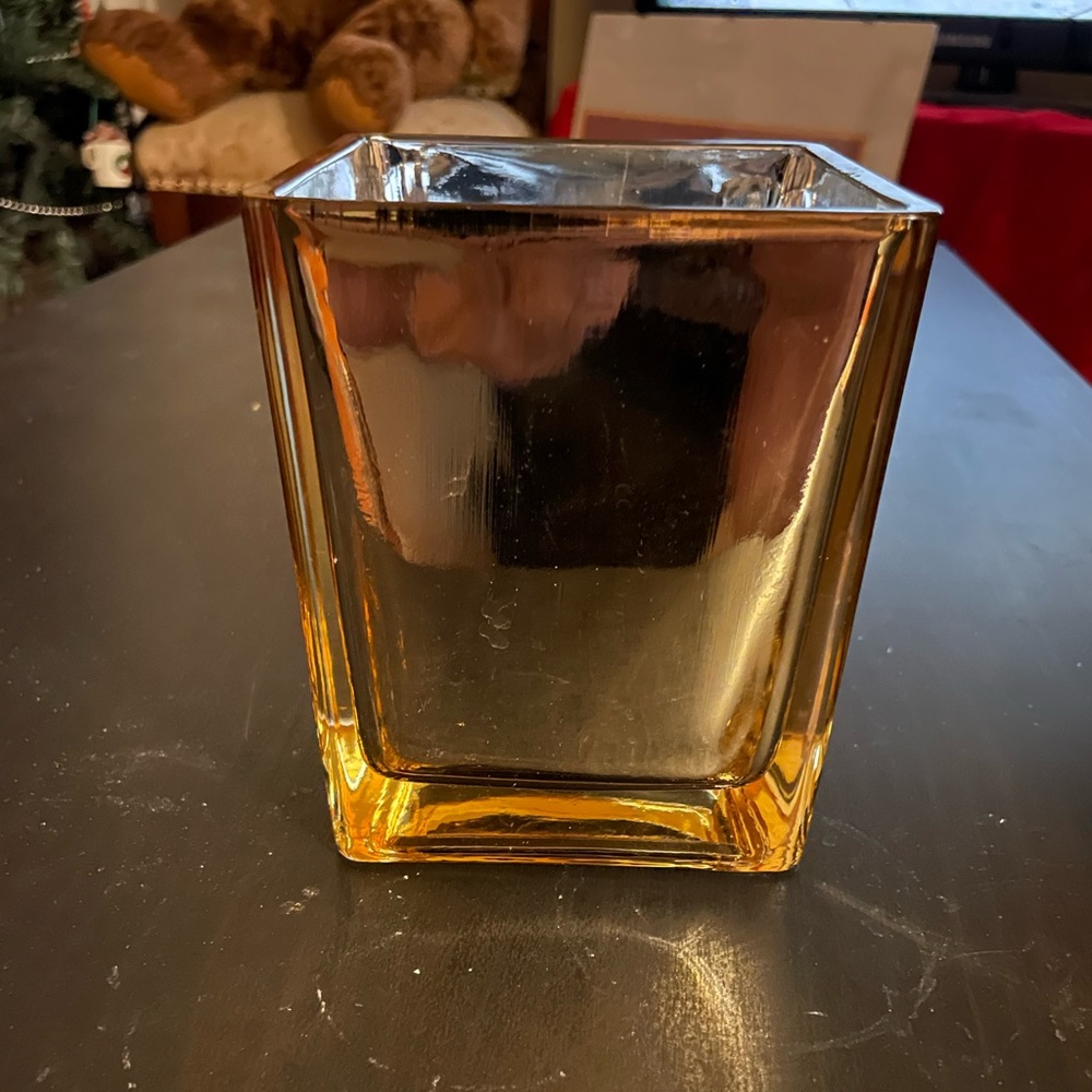 2 for $15 Gold colored Glass Vase